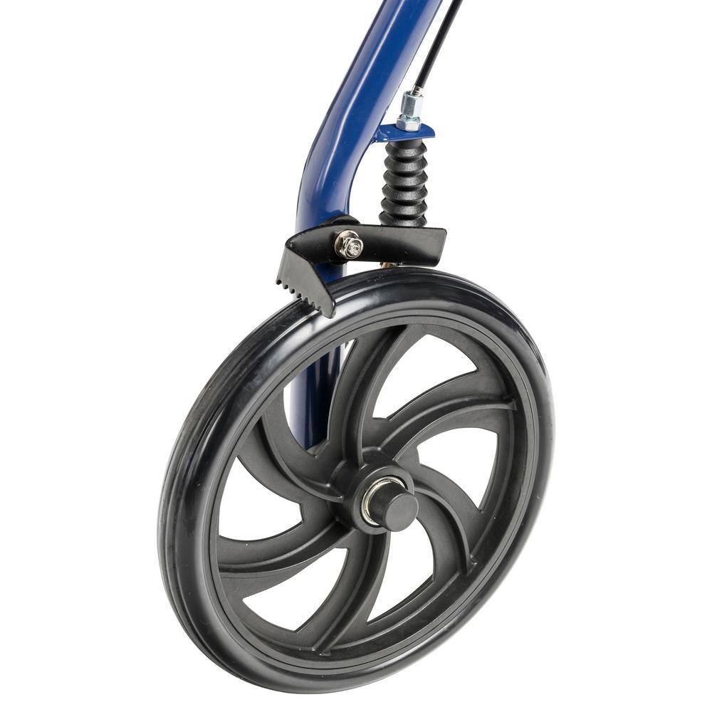Drive Medical 4-Wheel Rollator Walker, Foldable, Padded Seat & Backrest, 6-Inch Wheels, Blue