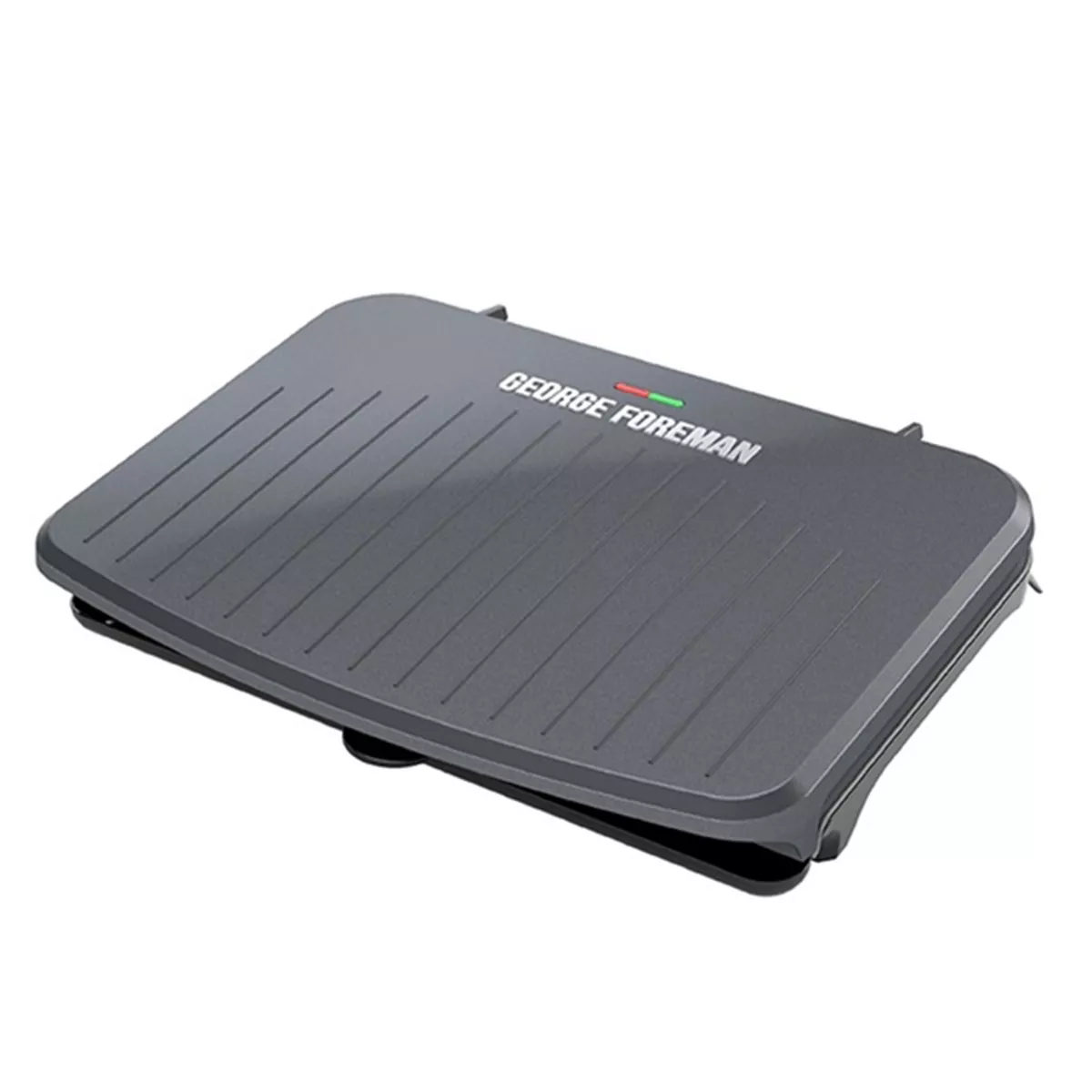 George Foreman 9-Serving Electric Panini Press, Gunmetal Grey, Nonstick Coating, Adjustable Angle, Space-Saving Design
