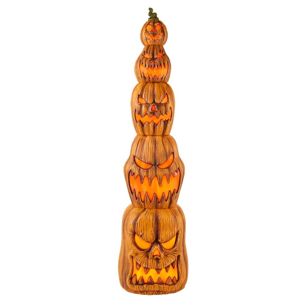 Giant-Sized LED Jack-O-Lanterns Stack 8.5 ft - Halloween Decoration with Timer, Weather-Resistant, Indoor/Outdoor Use