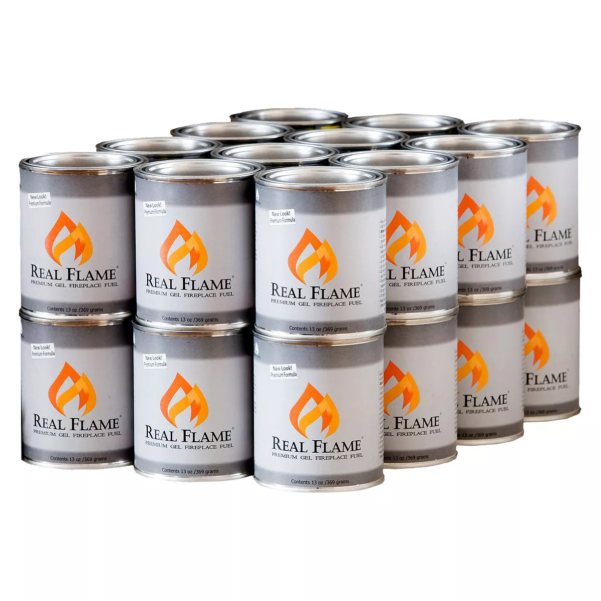 Real Flame Premium Gel Fuel Cans 13oz 24-Pack for Indoor & Outdoor Use