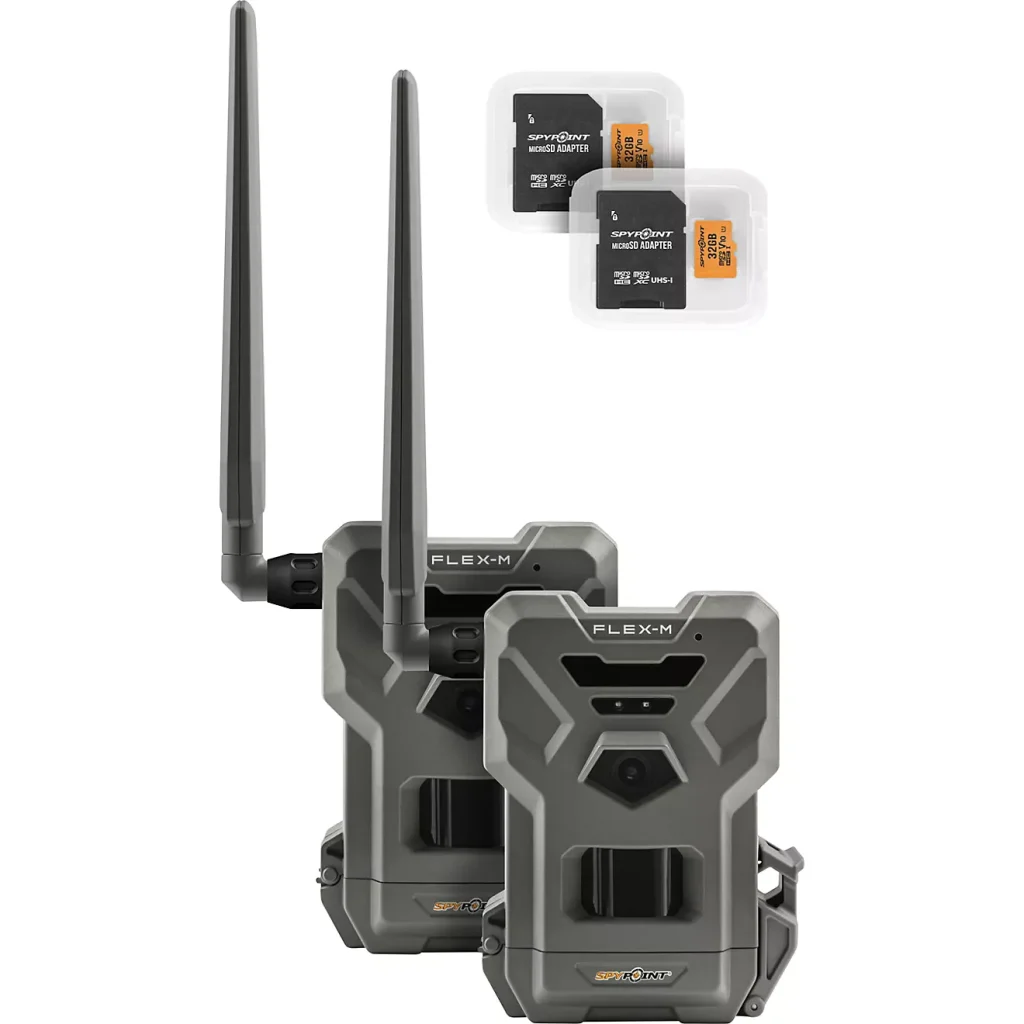 SpyPoint Flex-M 28MP Trail Camera Twin Pack with Infrared Flash & SD Cards