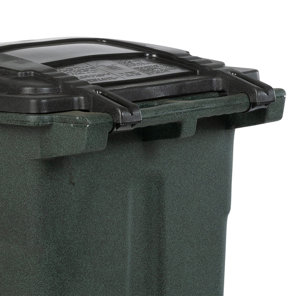 Toter 48 Gallon Green Trash Can with Quiet Wheels and Lid for Curbside Collection