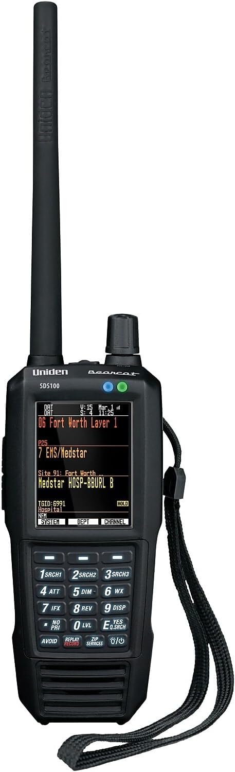 Uniden SDS100 True I/Q Digital Handheld Scanner, Rugged Weather Resistant, USB Connectivity, GPS Compatible